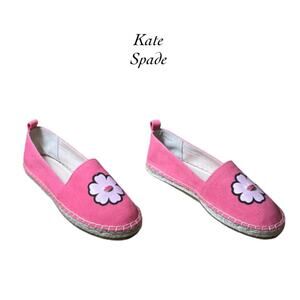Kate Spade Gavyn Perfect Peony Lips Canvas Espadrilles Flats Shoes NEW Size 7.5